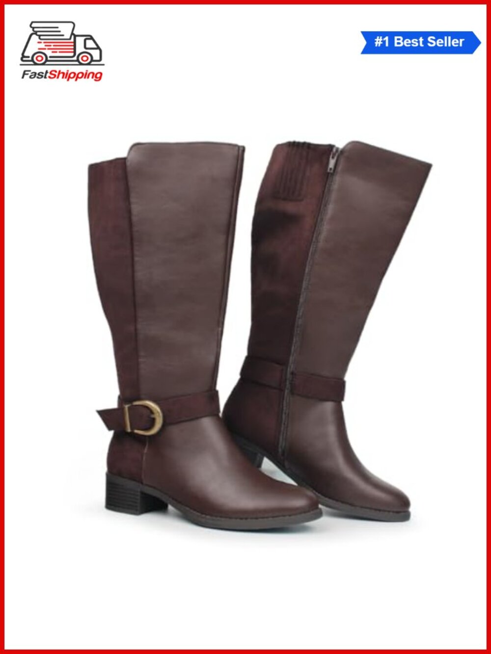 ✨ Hawkwell Women's Extra Wide Calf Pull On Side Zipper Knee High Boots
